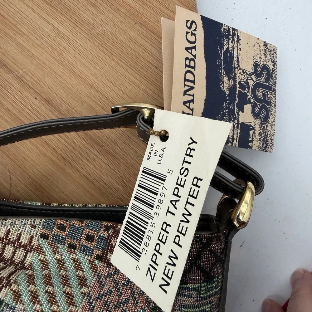 Vintage SAS Purse Shoulder‎ Bag Multicolor Patchwork Tapestry Jacquard NWT